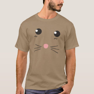 T-shirt Dessin au trait de visage de chat