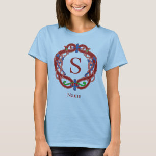 T-shirt Dessin celtique personnalisé avec initiale monogra