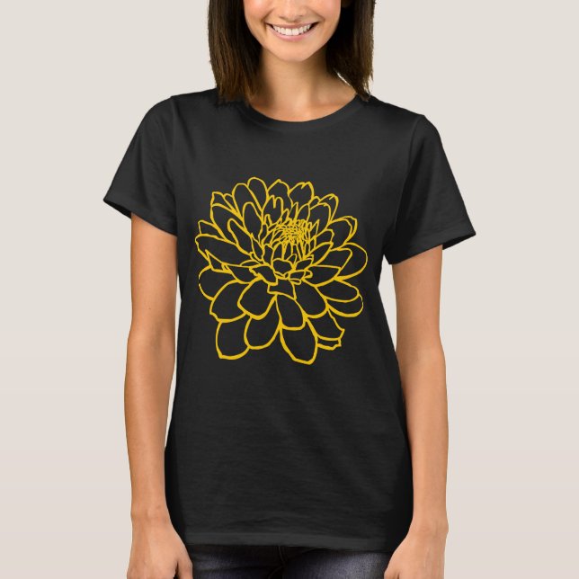 T-shirt Dessin Chrysanthemum - Ambre (Devant)