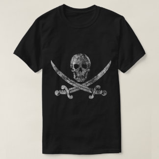 T-shirt Dessin crâne de pirate vintage et épées croisées
