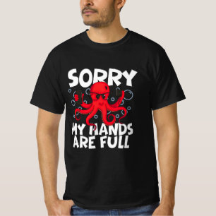 T-shirt Dessin d'animal drôle – Poulpe cool tenant des tél