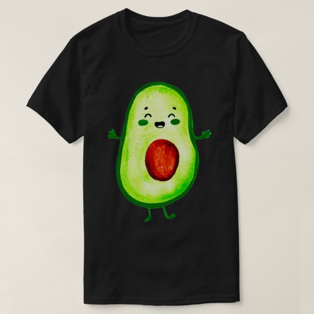 T-shirt Dessin d'aquarelle à l'avocat cuddle (Design devant)