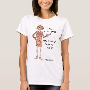 T-shirt Dessin d'aquarelle Femme avec attitude