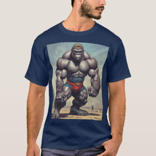 T-shirt Dessin d'art pop de Gorilla Bodybuilder