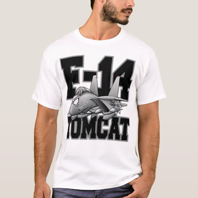 T-shirt Dessin d'avion de chasse militaire F-14 Tomcat (Devant)