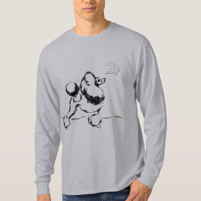 T-shirt Dessin de caniche noir (Devant)