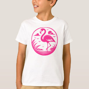 T-shirt Dessin de cercle d'été flamant rose-68730