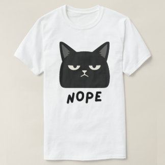 T-shirt Dessin de chat noir Nope