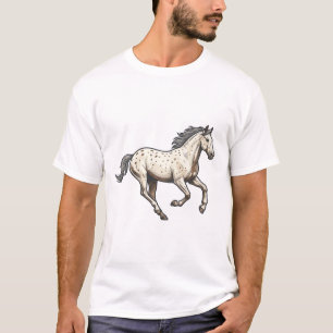 T-shirt Dessin de cheval Appaloosa courant gravé vintage_1