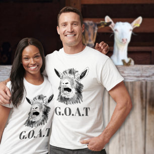 T-shirt Dessin de chèvre hurlante drôle citation G.O.A.T