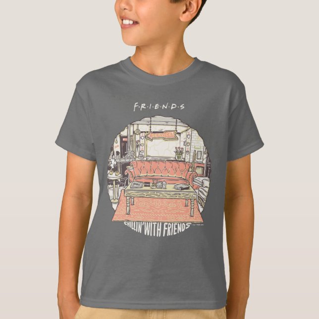 T-shirt Dessin de Chillin avec AMIS™ (Devant)