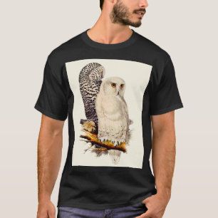 T-shirt Dessin de Chouette neige vintage