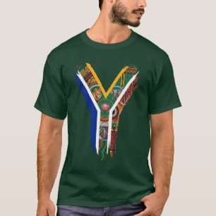 T-shirt Dessin de coup de pinceau du drapeau de l'Afrique