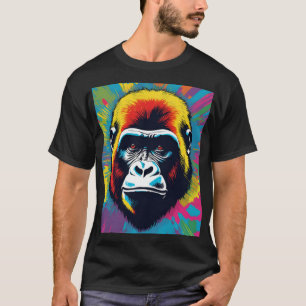 T-shirt Dessin de dessin de peinture Gorilla Pop