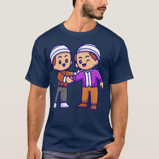 T-shirt Dessin de deux hommes musulmans se serrant la main