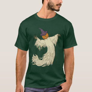 T-shirt Dessin de fantôme à tête de citrouille pour Hallow