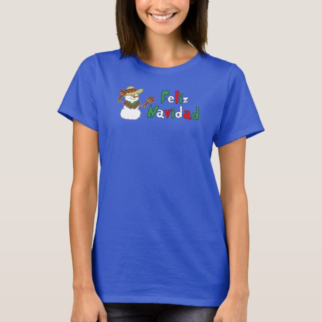 T-shirt Dessin de Feliz Navidad Spanish Snowman (Devant)