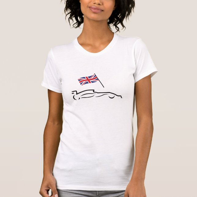 T-shirt Dessin de la ligne de voiture de course avec drape (Devant)