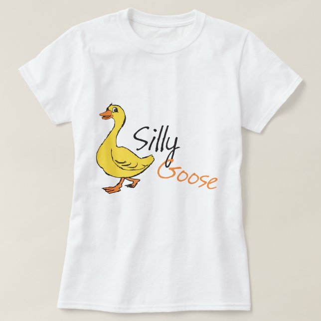 T-shirt Dessin de la main jaune dessiné sur l'oie bestiale (Design devant)