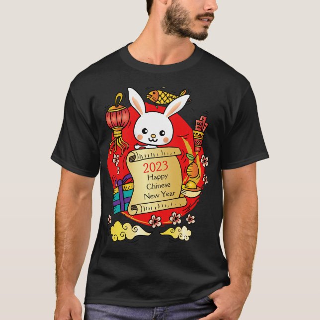 T-shirt Dessin de lapin du Nouvel An chinois (Devant)