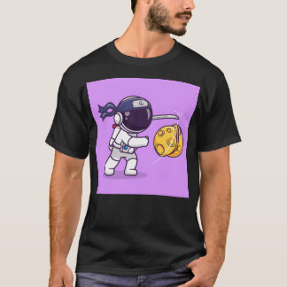 T-shirt Dessin de l'astronaute Ninja Slash Moon