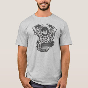 T-shirt Dessin de moteur de Harley Panhead