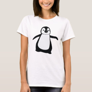 T-shirt Dessin de pingouin mignon noir et blanc