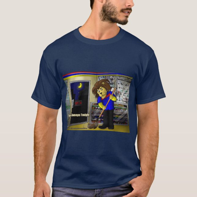 T-shirt Dessin de Rick London Funny "Lion balaie ce soir" (Devant)
