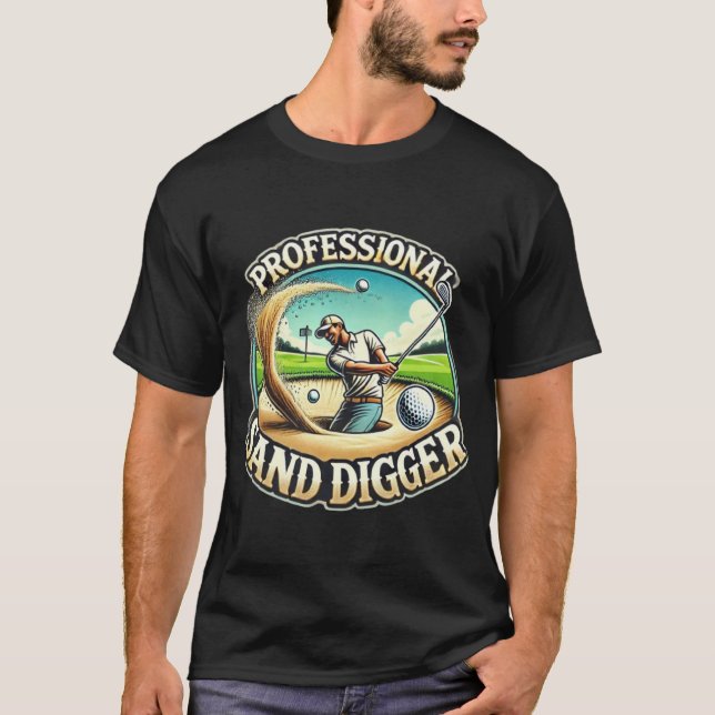 T-shirt Dessin de sable professionnel Funny Golf Design po (Devant)