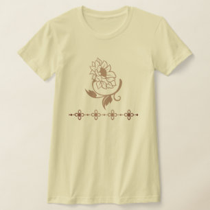T-shirt Dessin de séparateur de tournesol et de fleurs orn