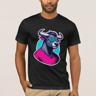 T-shirt Dessin de taureau de dessin animé cool