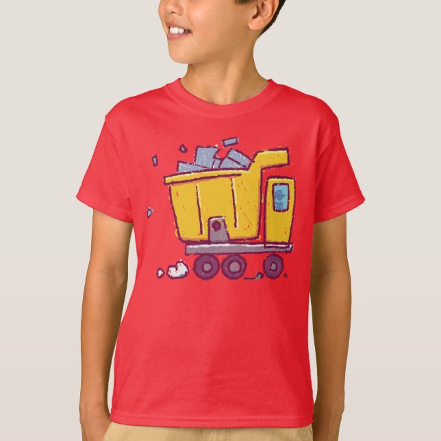T-shirt Dessin de véhicule de camion de vidange - Inspiré  (Devant)