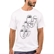 Dessin de visage abstrait en une ligne