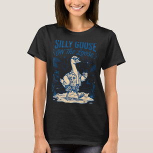 T-shirt Dessin d'oie idiote en liberté