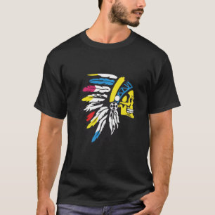 T-shirt dessin du crâne rouge indien