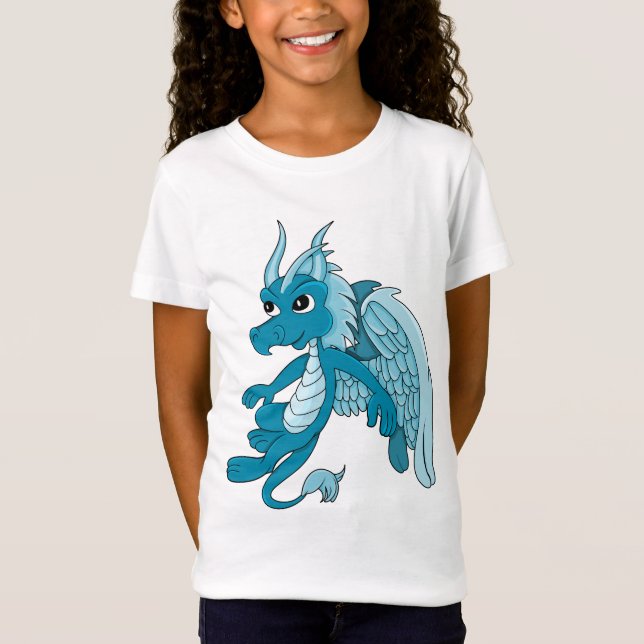 T-Shirt Dessin du Dragon Bleu (Devant)