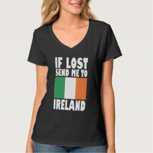 T-shirt Dessin du drapeau de l'Irlande Si perdu, envoyez-