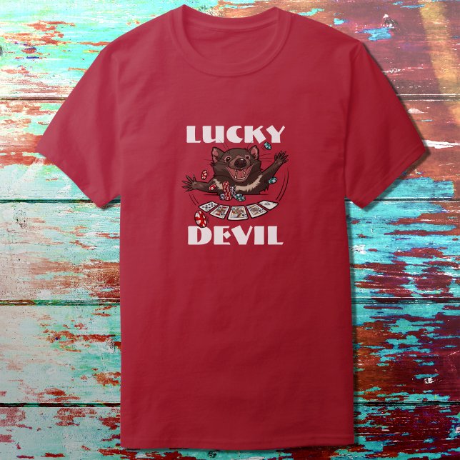 T-shirt Dessin du joueur de Devil Tasmanian Lucky Devil (Créateur téléchargé)