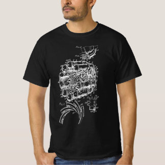 T-shirt Dessin du moteur à réaction du mécanicien d'aérone