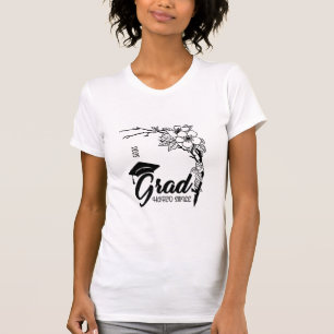 T-shirt Dessin Floral Moderne Script Personalisé Diplômé