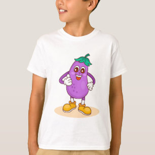 T-shirt Dessin humoristique d'aubergine souriant