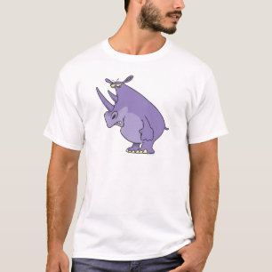 T-shirt dessin humoristique de rhinocéros mignon et viole