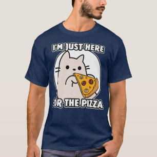 T-shirt Dessin Kitten Ici pour la pizza