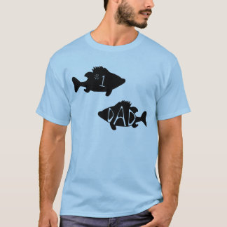 T-shirt Dessin noir créatif de poisson de papa numéro un