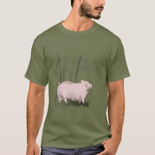 T-shirt Dessin original Cochon et Bambou homme Tee