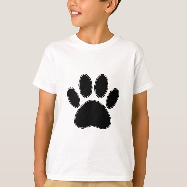 T-shirt Dessin Paw Chien En Noir (Devant)