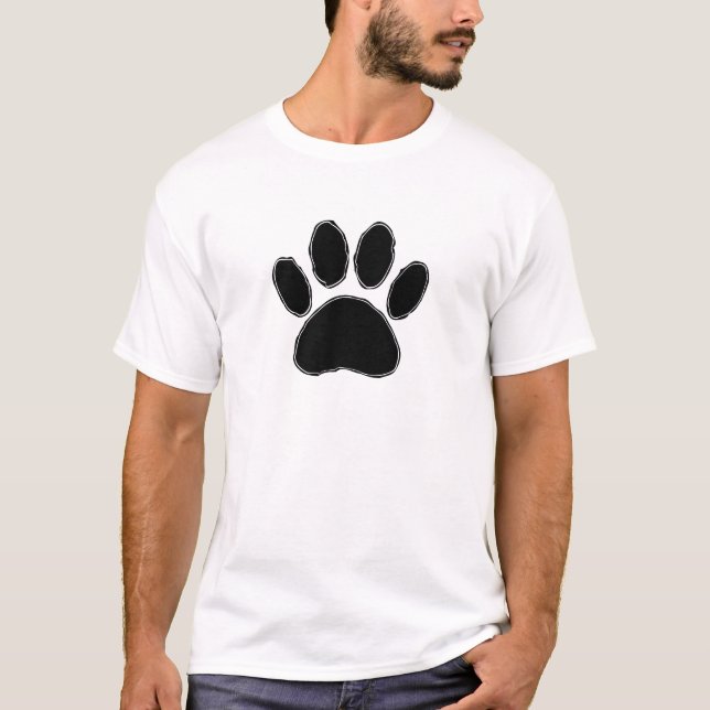 T-shirt Dessin Paw Chien En Noir (Devant)