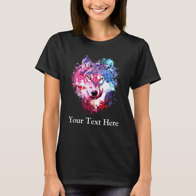 T-shirt Dessin personnalisé de la face du loup (Devant)
