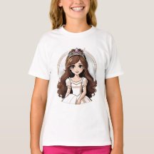 Dessin Princesse Long Cheveux Tiara Crown Ball Gow