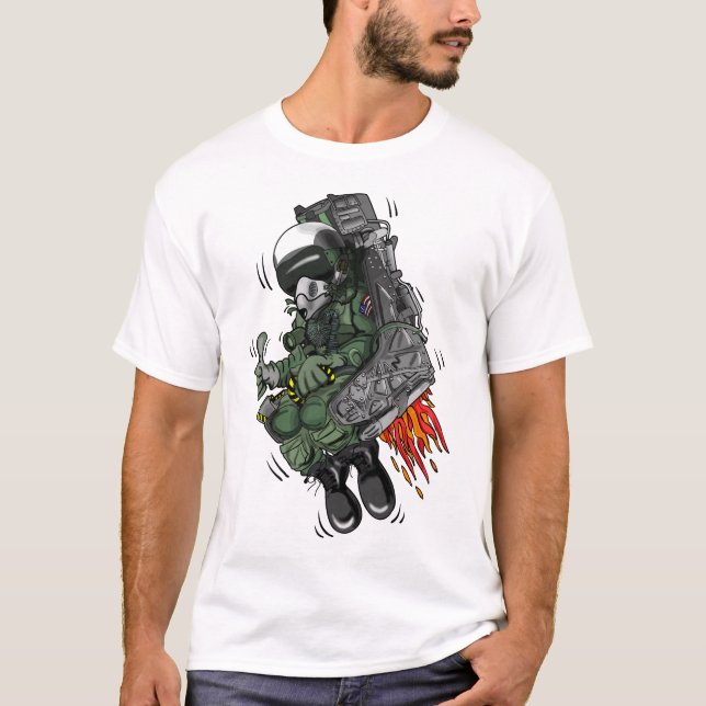 T-shirt Dessin sur le siège éjectable du pilote de chasse  (Devant)